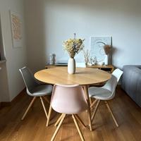 Tavolo rotondo 120cm in rovere con 4 sedie