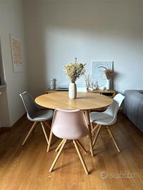Tavolo rotondo 120cm in rovere con 4 sedie
