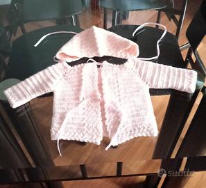 completo neonata lana lavorato a mano