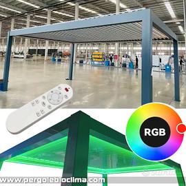 Pergole bioclimatiche 6x4 motorizzate LED lamelle