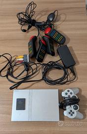 PlayStation 2 Silver Slim con memory card e giochi