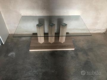 Tavolino salotto con piano in vetro come da foto