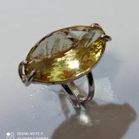 Anello argento - Quarzo citrino naturale - Nuovo