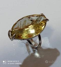 Anello argento - Quarzo citrino naturale - Nuovo