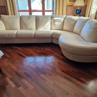 Divano angolare in vera pelle