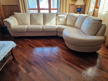 Divano angolare in vera pelle