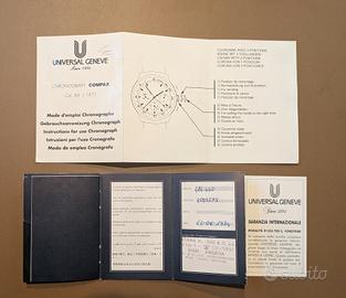 Universal Geneve Garanzia + Istruzioni Compax