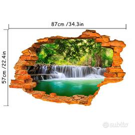 Murale artistico 3D, paesaggio cascata