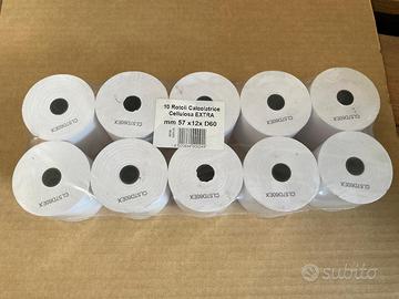 10 Rotoli Calcolatrice mm 57 x Ø12 x D60
