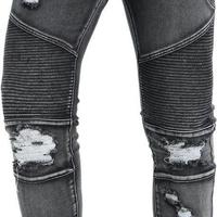 Liquor N Poker SKINNY DISTRESSED BIKER skinny jean