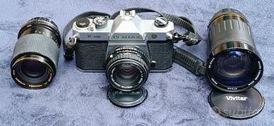 Fotocamera reflex analogica Pentax K1000 e obiett.