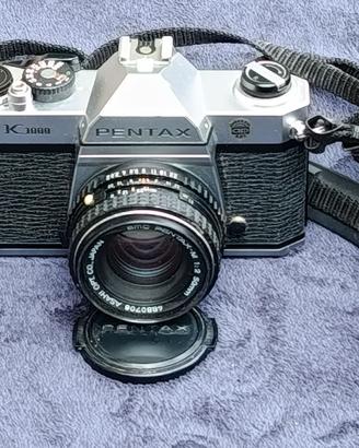 Fotocamera reflex analogica Pentax K1000 e 3 obiet