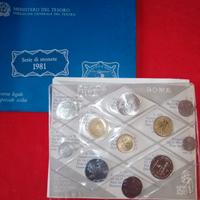 Serie monete Italia 1981 con argento 