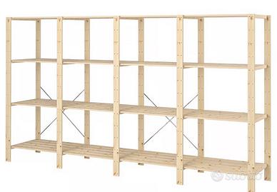 Scaffale Ikea Hejne legno pino 4sesioni 307x50x171
