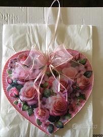 Cuore in feltro rosa