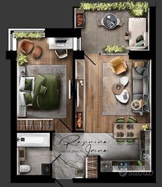 Elegante bilocale in villa a Gallarate