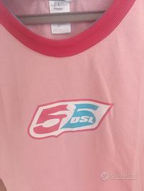 T-shirt Maglia Maniche Corte 55DSL Rosa Taglia L