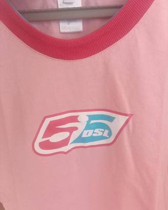 T-shirt Maglia Maniche Corte 55DSL Rosa Taglia L