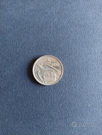 Moneta Spagna, 5 Pesetas 1957 SPL