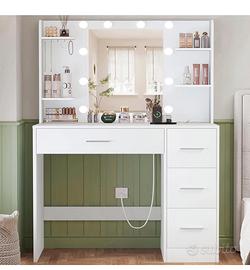 Toeletta trucco con specchio led