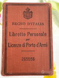 Licenze porto d’armi regno d’italia