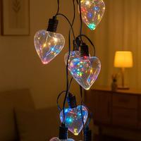 Catena Luminosa LED Cuori – Solare da Esterno/Inte