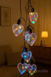 Catena Luminosa LED Cuori – Solare da Esterno/Inte