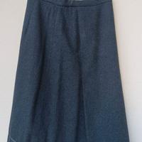 Gonna Longuette Vintage in panno di lana grigio