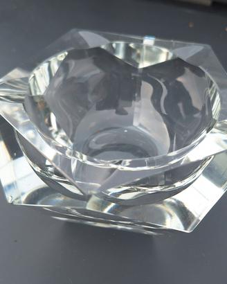 Posacenere vintage cristallo pesante geometrico

