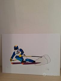 marco lodola, serigrafia materica su cartoncino 