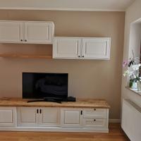 porta tv pensile abete nuovo e vecchio recuperato