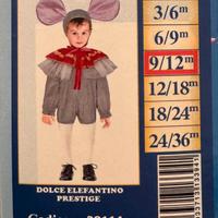 vestito di carnevale elefantino taglia 9/12 mesi 