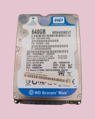Western Digital WD6400BEVT Scorpio BLUE Hard Disk