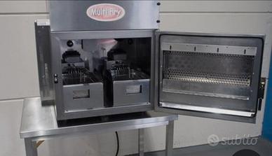 Friggitrice doppia con cappa integrata