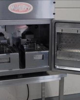 Friggitrice doppia con cappa integrata