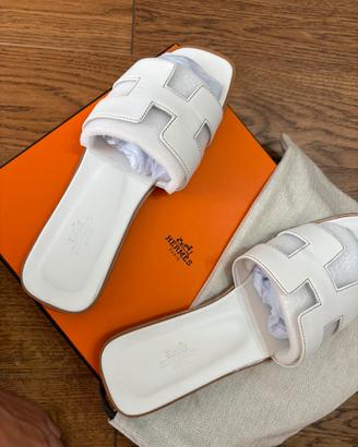 Sandali Oran Hermés in vitello Bianco