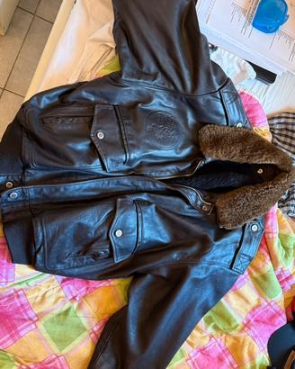 Giacca scott vintage pelle vera