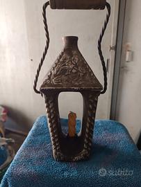 Bottiglia decanter porta candela vintage