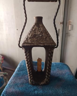 Bottiglia decanter porta candela vintage