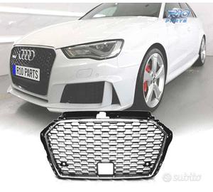 GRIGLIA PER AUDI A3 8V 16-19 LOOK RS3 NERO CROMATO