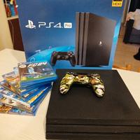 Playstation 4 Pro 1TB con scatola, 1 pad e giochi