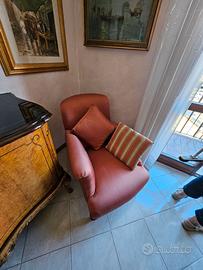 Poltrona imbottita vintage anni ’70 in tessuto