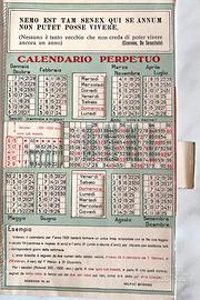 Calendario Perpetuo 1931 Originale Raro Cartoncino