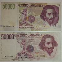 26#. Banconote 50000 lire Bernini I e Il tipo.
