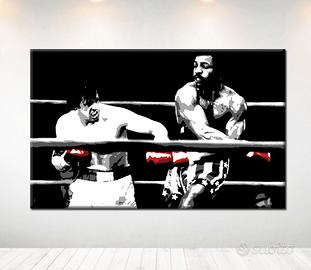 Quadro Rocky Balboa DIPINTO A MANO Tela pop art
