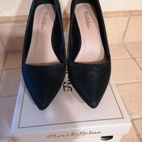 Décolleté Fiori & Spine nere glitter  COME NUOVE 