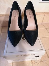 Décolleté Fiori & Spine nere glitter  COME NUOVE 