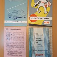 Fiat 600 manuali 1958 originali d'epoca 3 pz