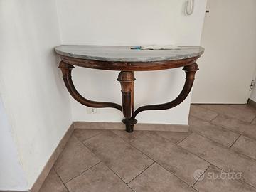 Tavolino da muro con piano in marmo