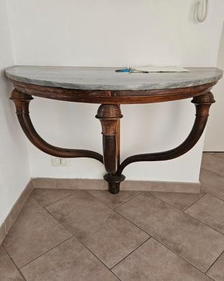 Tavolino da muro con piano in marmo